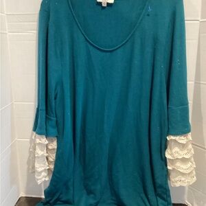 Ladies Turquoise Hayden Long Tunic Sweater size x large